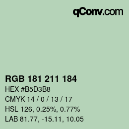 Color code: RGB 181 211 184 | qconv.com