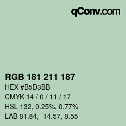 Color code: RGB 181 211 187 | qconv.com