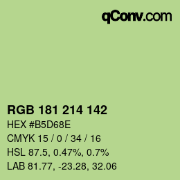 Color code: RGB 181 214 142 | qconv.com