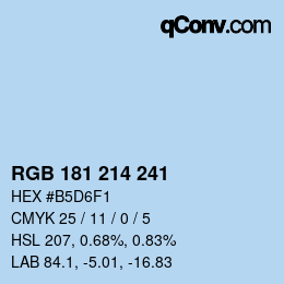カラーコード: RGB 181 214 241 | qconv.com