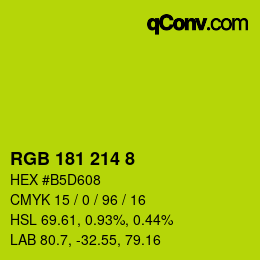 Color code: RGB 181 214 8 | qconv.com