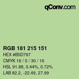Color code: RGB 181 215 151 | qconv.com