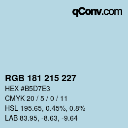 Color code: RGB 181 215 227 | qconv.com