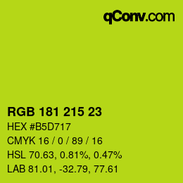カラーコード: RGB 181 215 23 | qconv.com
