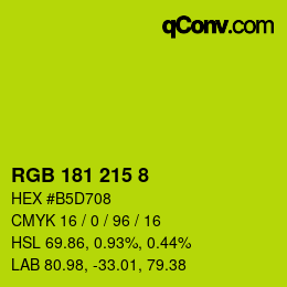 カラーコード: RGB 181 215 8 | qconv.com