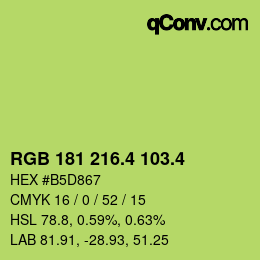 カラーコード: RGB 181 216.4 103.4 | qconv.com