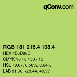 カラーコード: RGB 181 216.4 108.4 | qconv.com