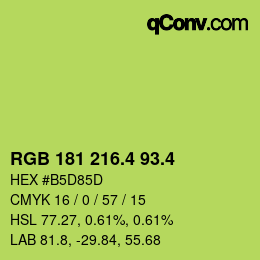 カラーコード: RGB 181 216.4 93.4 | qconv.com