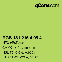 カラーコード: RGB 181 216.4 98.4 | qconv.com