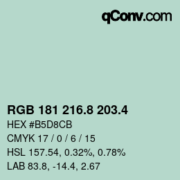 カラーコード: RGB 181 216.8 203.4 | qconv.com