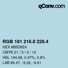 カラーコード: RGB 181 216.8 228.4 | qconv.com
