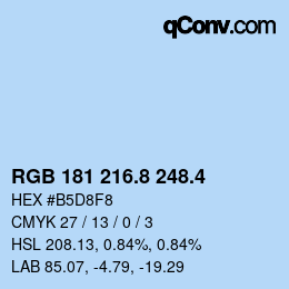 カラーコード: RGB 181 216.8 248.4 | qconv.com
