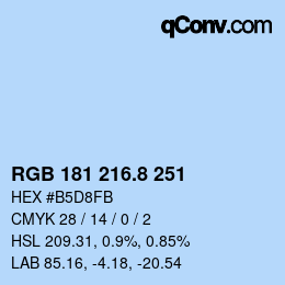 カラーコード: RGB 181 216.8 251 | qconv.com