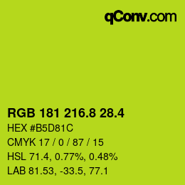 カラーコード: RGB 181 216.8 28.4 | qconv.com