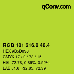 カラーコード: RGB 181 216.8 48.4 | qconv.com