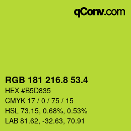 カラーコード: RGB 181 216.8 53.4 | qconv.com