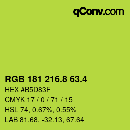 カラーコード: RGB 181 216.8 63.4 | qconv.com