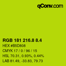 カラーコード: RGB 181 216.8 8.4 | qconv.com
