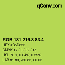 カラーコード: RGB 181 216.8 83.4 | qconv.com