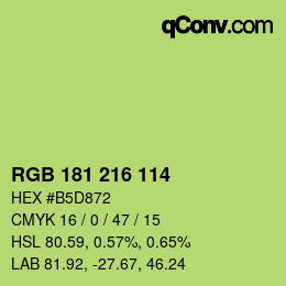 Color code: RGB 181 216 114 | qconv.com