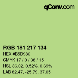 Color code: RGB 181 217 134 | qconv.com