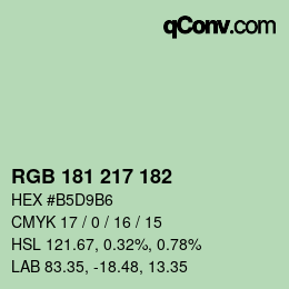 Código de color: RGB 181 217 182 | qconv.com