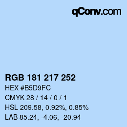 カラーコード: RGB 181 217 252 | qconv.com