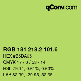 カラーコード: RGB 181 218.2 101.6 | qconv.com