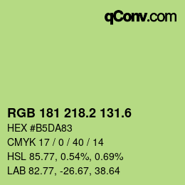 カラーコード: RGB 181 218.2 131.6 | qconv.com
