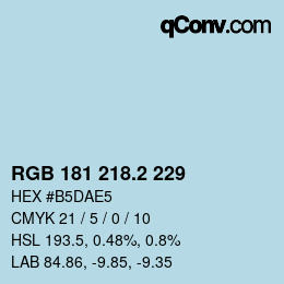 カラーコード: RGB 181 218.2 229 | qconv.com