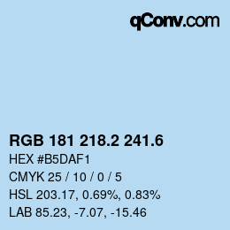 カラーコード: RGB 181 218.2 241.6 | qconv.com