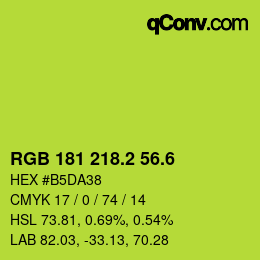 カラーコード: RGB 181 218.2 56.6 | qconv.com