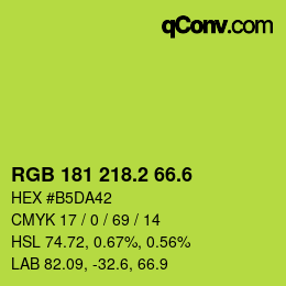 カラーコード: RGB 181 218.2 66.6 | qconv.com