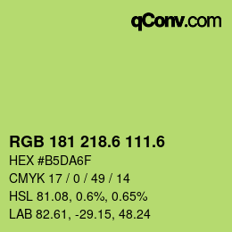カラーコード: RGB 181 218.6 111.6 | qconv.com