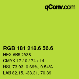 カラーコード: RGB 181 218.6 56.6 | qconv.com