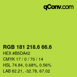 カラーコード: RGB 181 218.6 66.6 | qconv.com