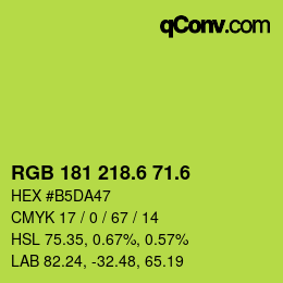 カラーコード: RGB 181 218.6 71.6 | qconv.com
