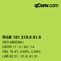 カラーコード: RGB 181 218.6 81.6 | qconv.com