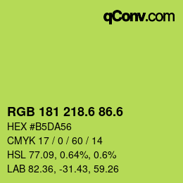 カラーコード: RGB 181 218.6 86.6 | qconv.com