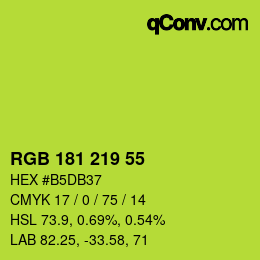 カラーコード: RGB 181 219 55 | qconv.com
