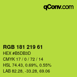 Color code: RGB 181 219 61 | qconv.com
