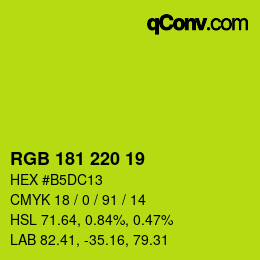 Color code: RGB 181 220 19 | qconv.com