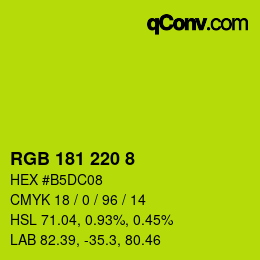 カラーコード: RGB 181 220 8 | qconv.com