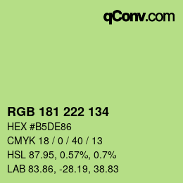 Color code: RGB 181 222 134 | qconv.com