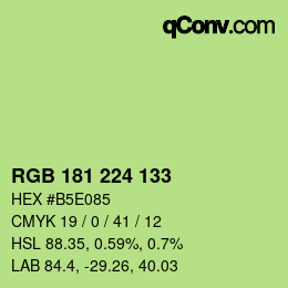 Color code: RGB 181 224 133 | qconv.com