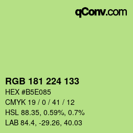 Color code: RGB 181 224 133 | qconv.com