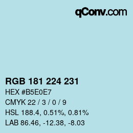 Farbcode: RGB 181 224 231 | qconv.com