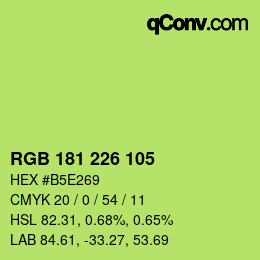 Color code: RGB 181 226 105 | qconv.com