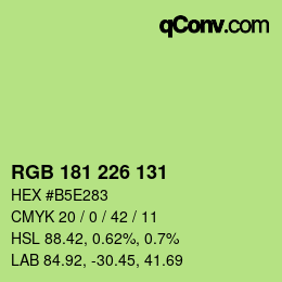 Color code: RGB 181 226 131 | qconv.com