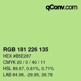 Color code: RGB 181 226 135 | qconv.com
